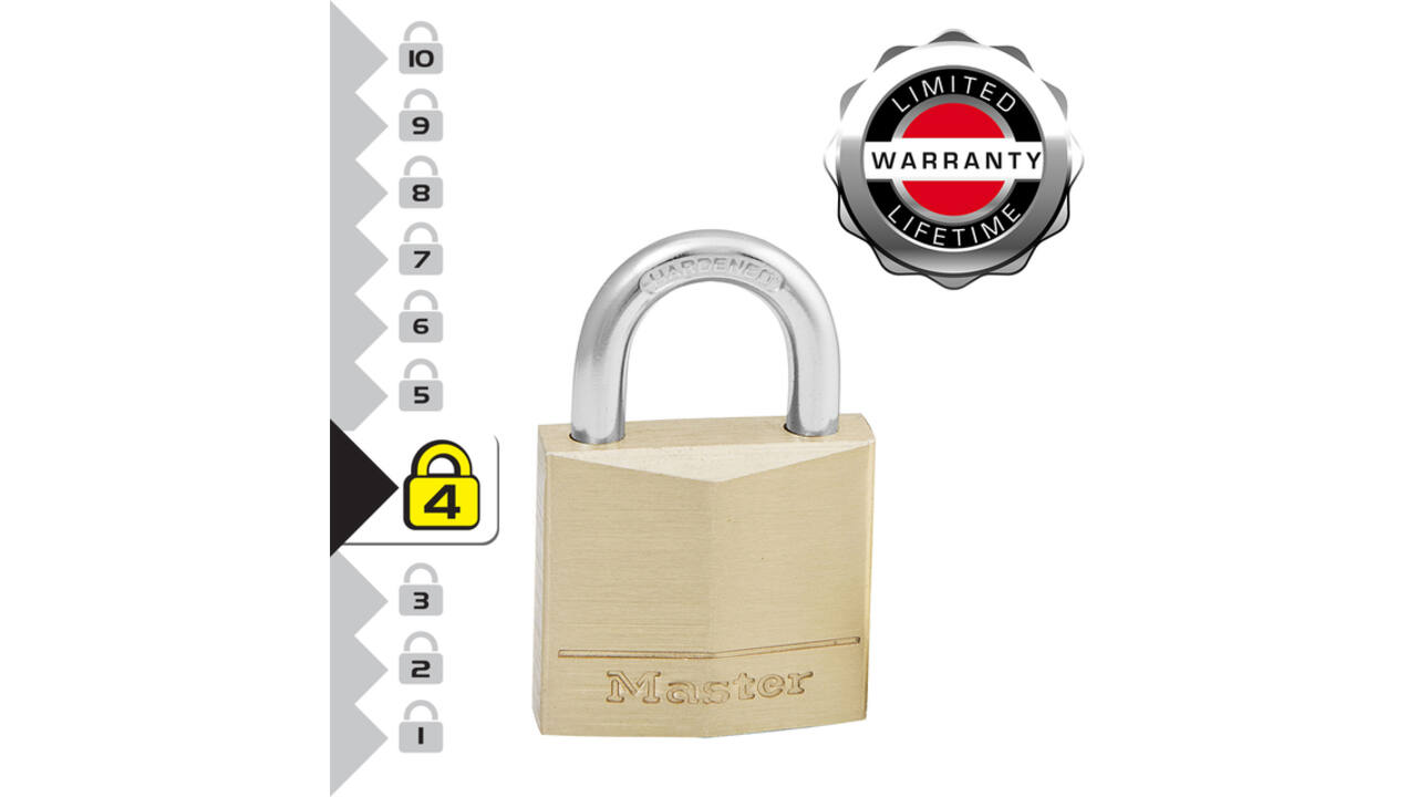 Hangslot MasterLock 2 gelijksluitend messing 30mm