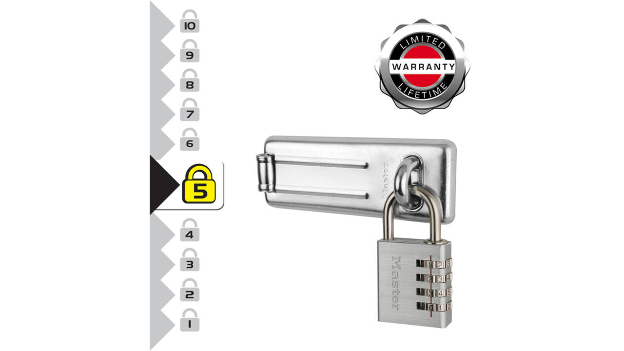 Hangslot MasterLock overval + aluminium 40mm