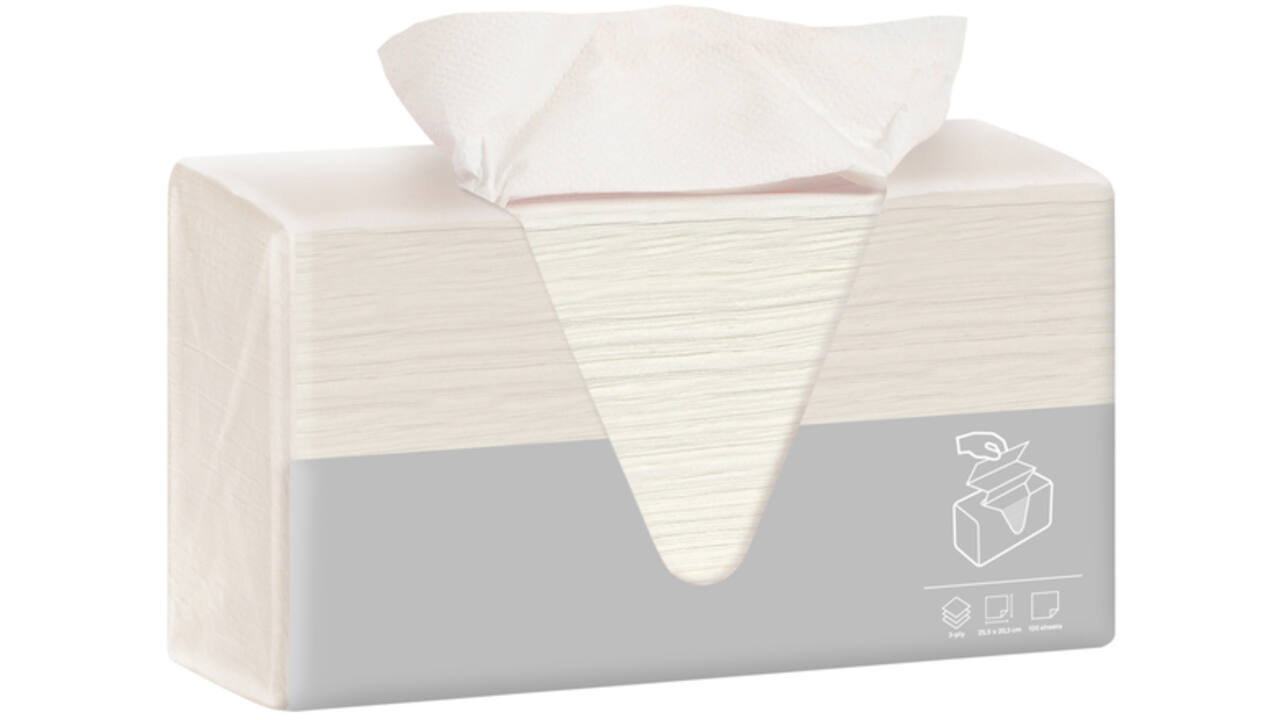 Handdoek Katrin Plus easy pick z-vouw 3laags 20.3x25.5cm 120vel wit