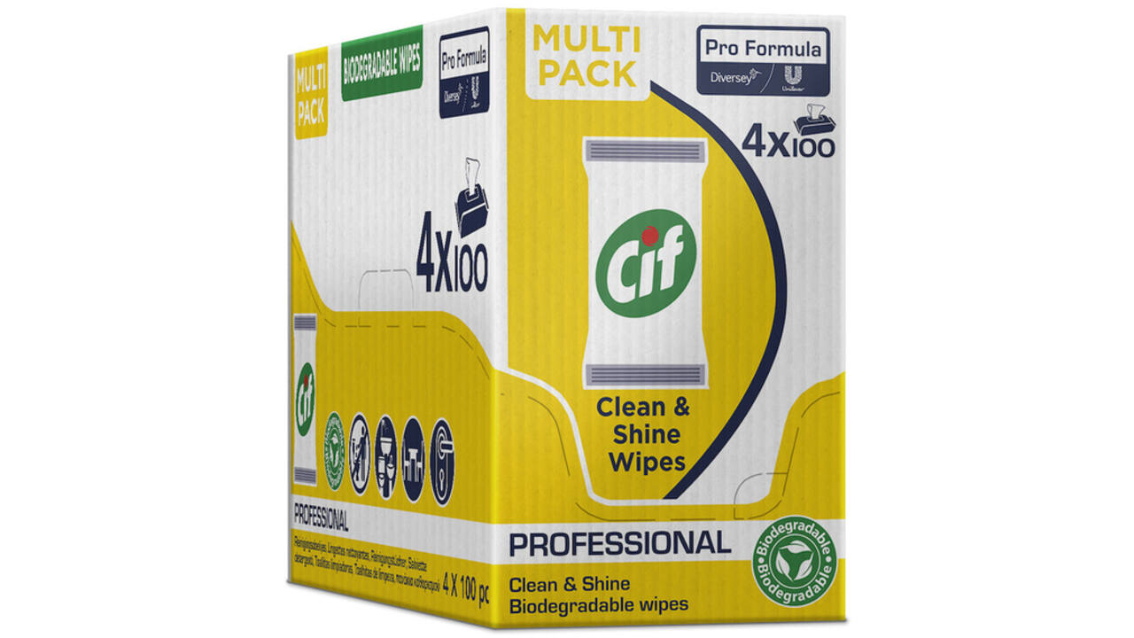 Reinigingsdoekjes CIF Pro formula Multi Clean&Shine 100 stuks