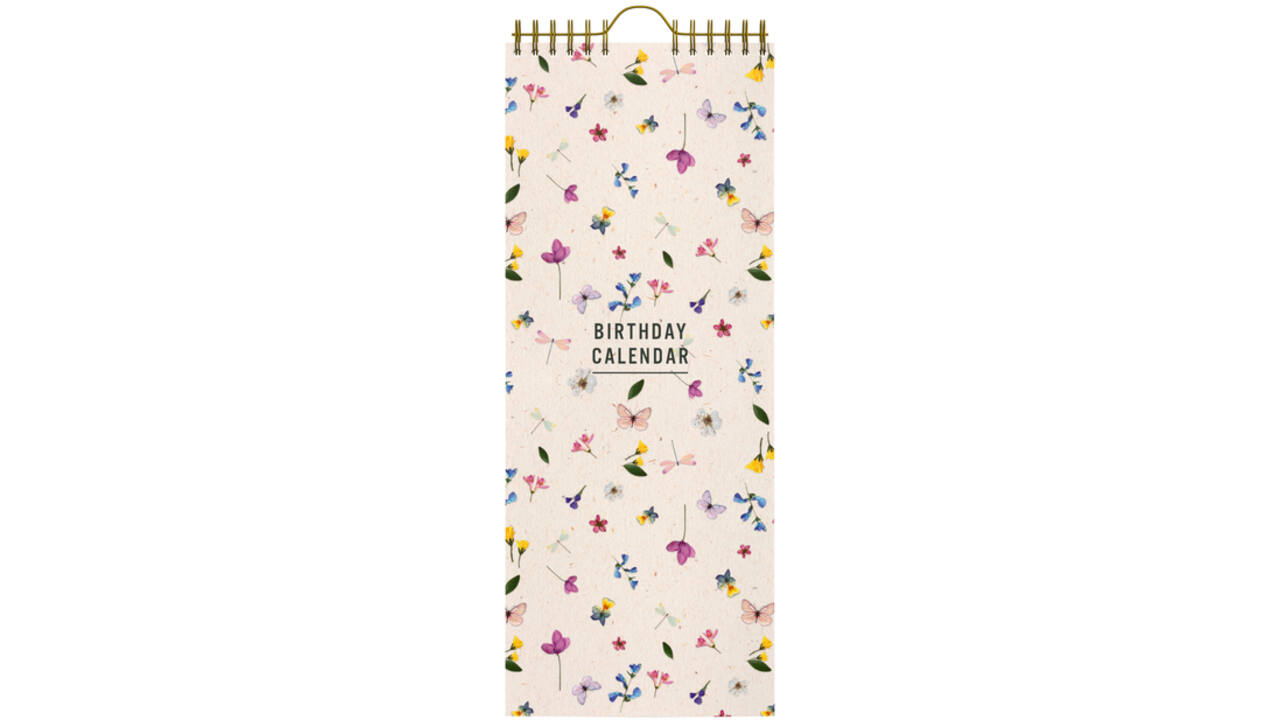 Verjaardagskalender Lannoo Flowers 130x325