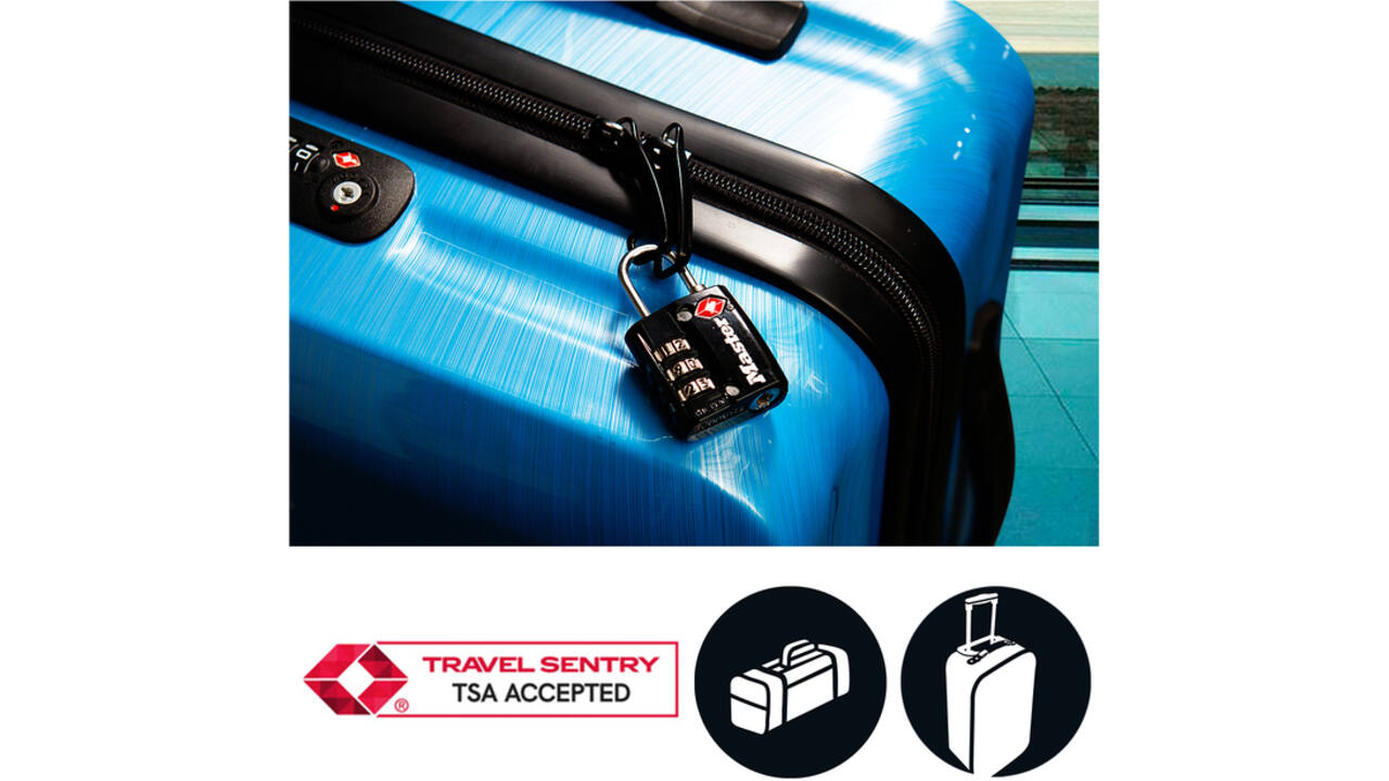 Hangslot Masterlock 3-cijfer combinatie TSA zwart 30mm