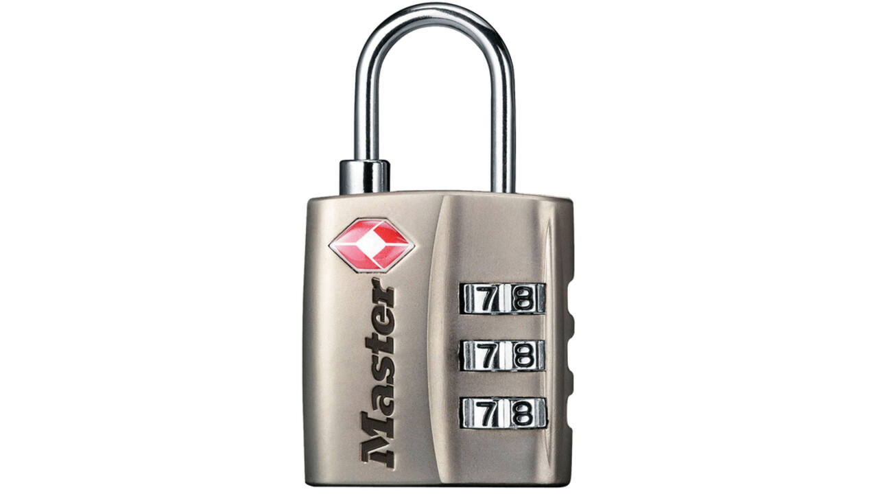Hangslot Masterlock 3-cijfer combinatie TSA nikkel 30mm