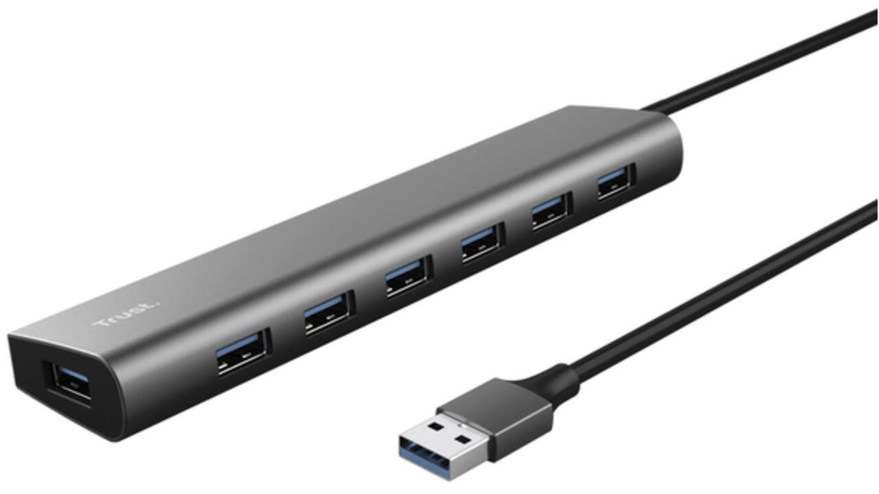 Hub Trust HALYX 7-port USB-A 3.2 zilver
