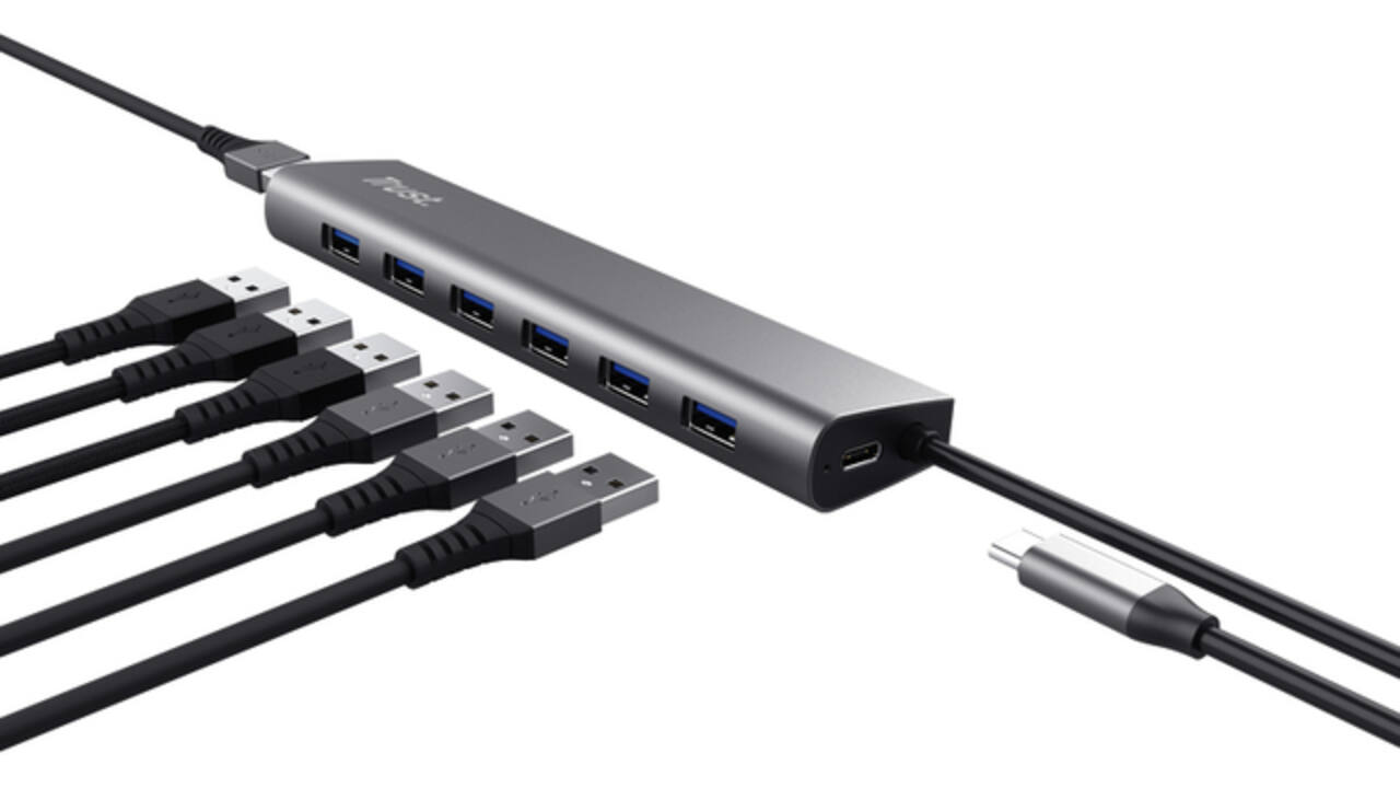 Hub Trust HALYX 7-port USB-A 3.2 zilver