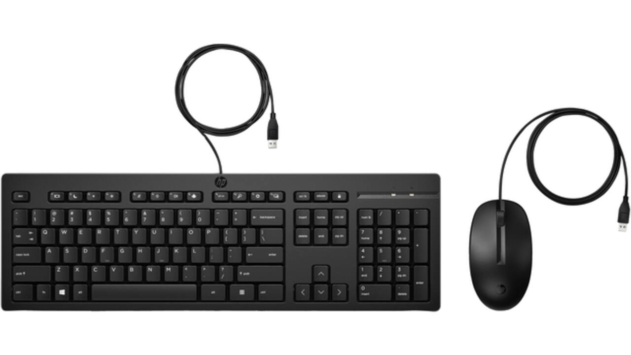 Toetsenbord + muis HP 225 Qwerty zwart