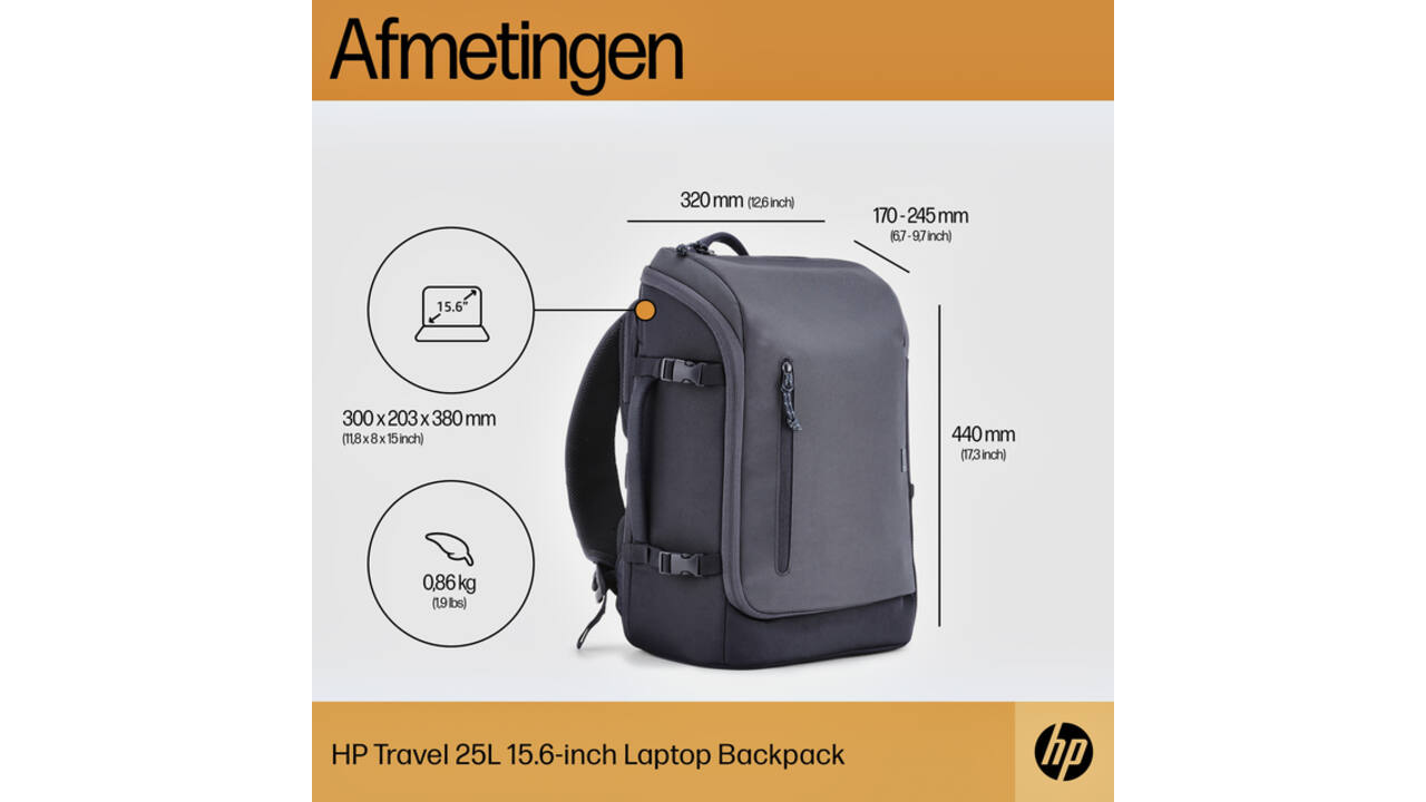 Laptop Rugzak HP travel 25 liter 15.6 blauw/grijs