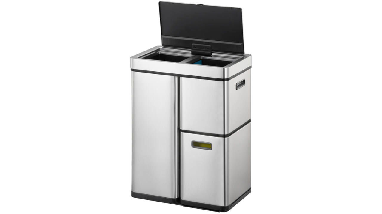 Afvalbak EKO Mirage Plus sensor 30liter en 2x15liter RVS