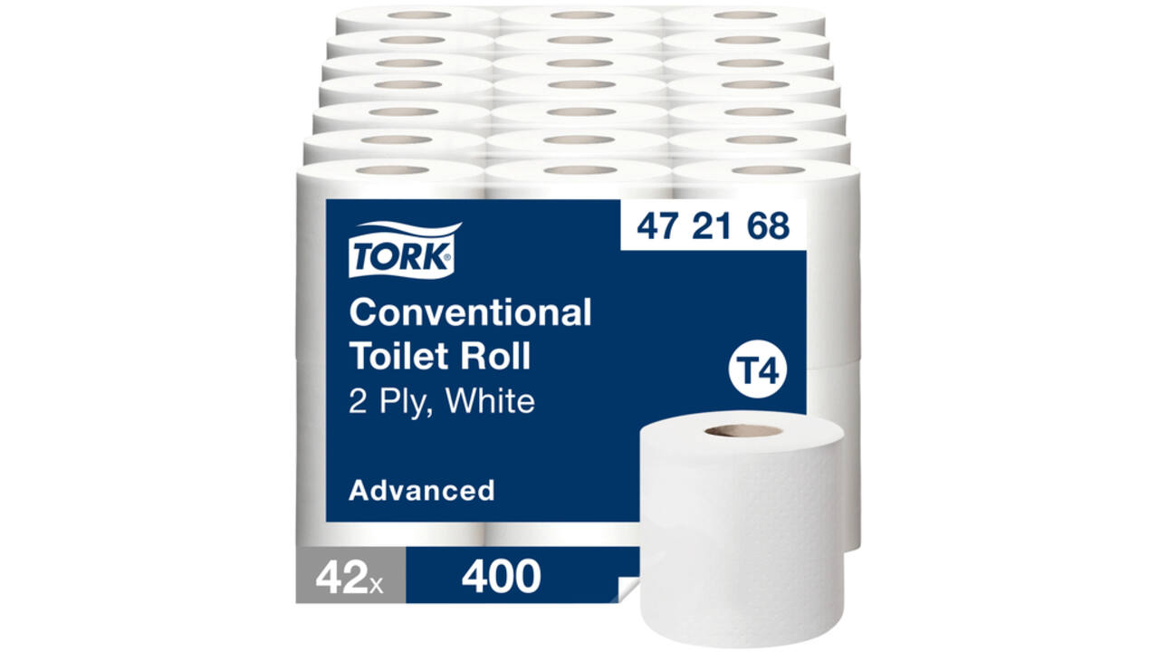 Toiletpapier Tork T4 advanced 2-laags 400vel wit 472168