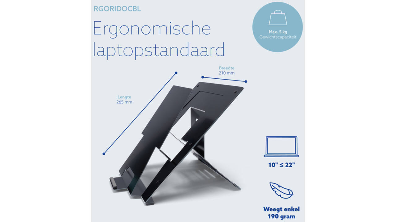 Laptopstandaard R-Go Riser Documenthouder
