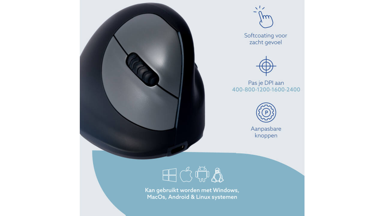 Muis R-Go Ergonomisch HE Break Wireless Rechts S