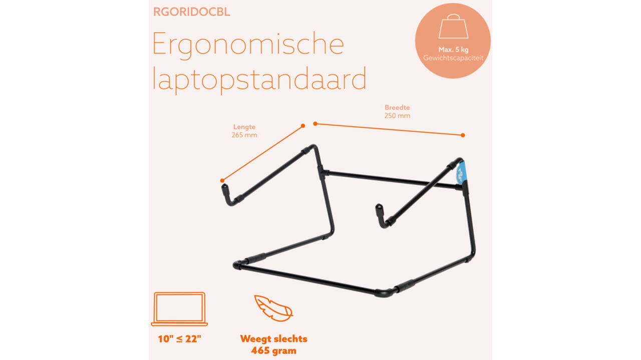 Laptopstandaard R-Go Office Zwart