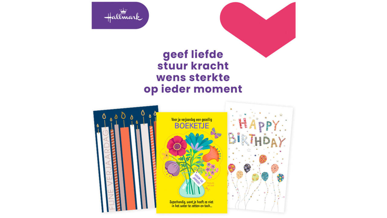 Wenskaart Hallmark navulset verjaardag 12 kaarten