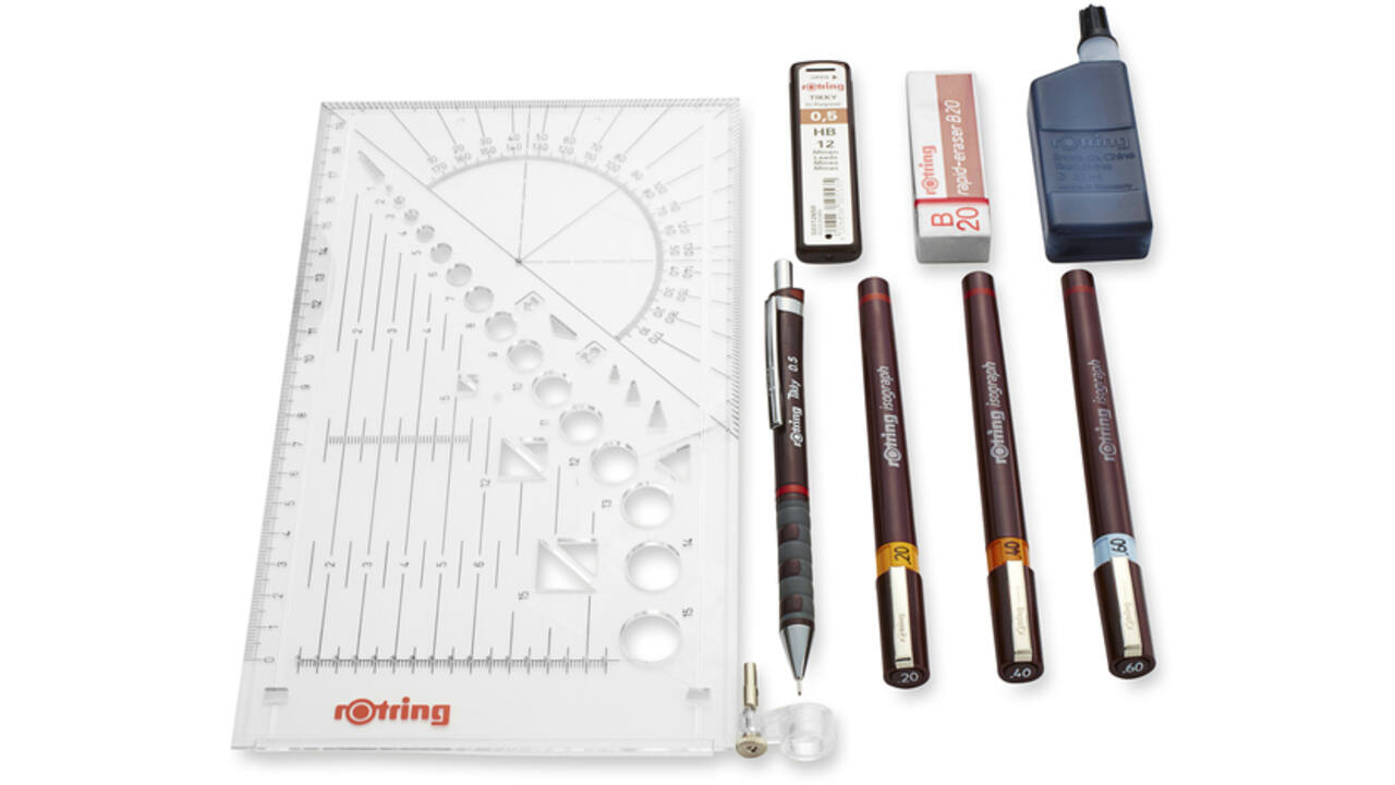 Tekenset rOtring Isograph 7-delig