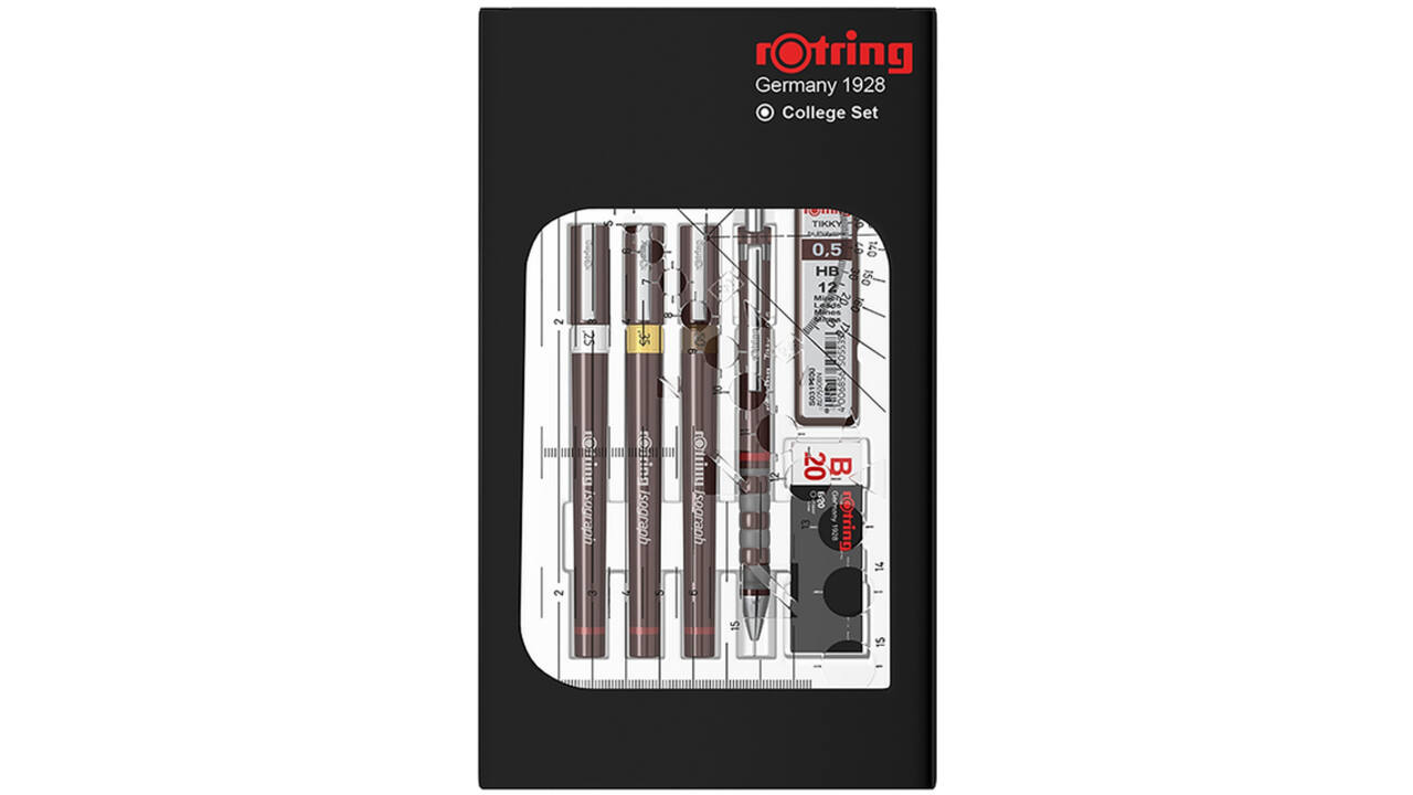Tekenset rOtring Isograph college 0.25mm, 0.35mm en 0.5mm set à 3 stuks