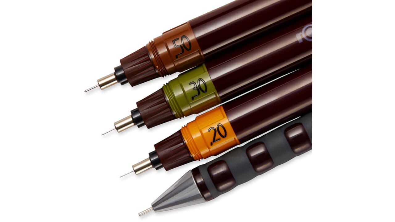 Tekenset rOtring Isograph college 0.2mm, 0.3mm en 0.5mm set à 3 stuks