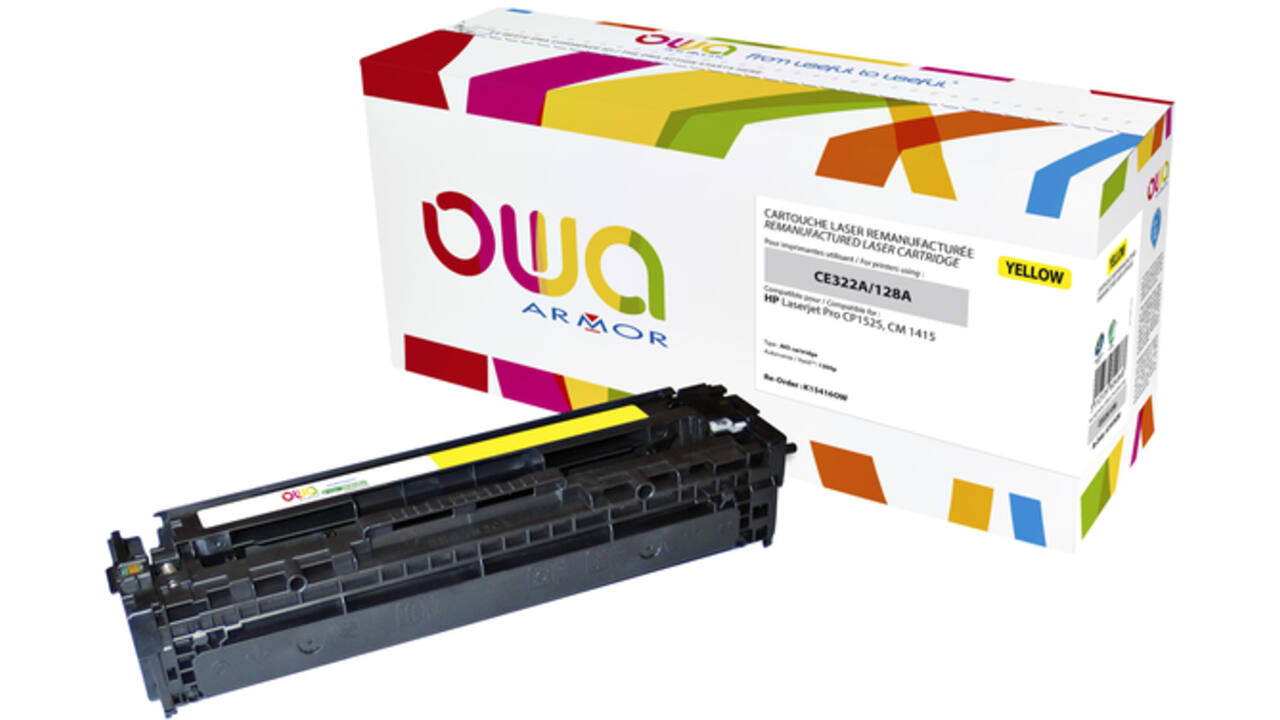 Tonercartridge OWA alternatief tbv HP CE322A geel