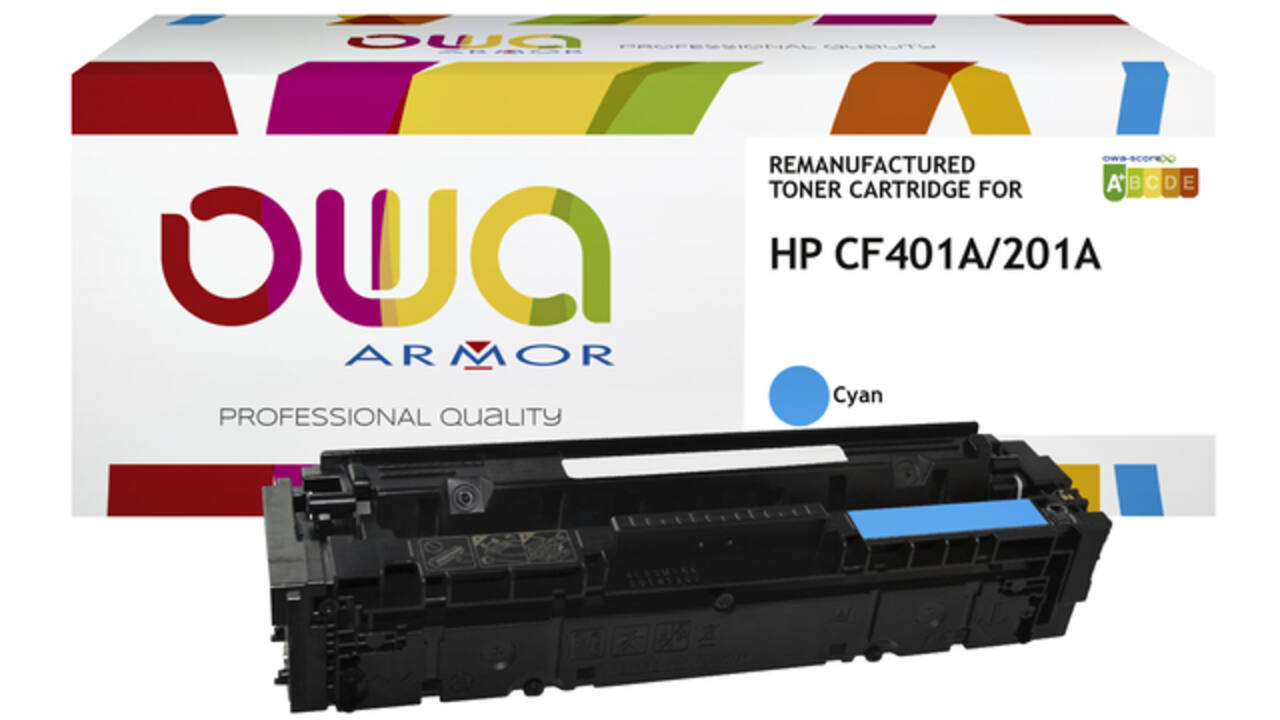 Tonercartridge OWA alternatief tbv HP CF401A blauw