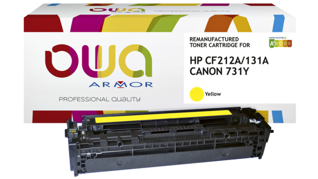 Tonercartridge OWA alternatief tbv HP CF212A geel