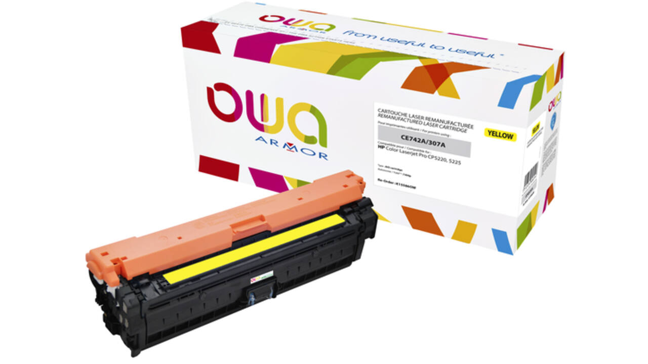 Tonercartridge OWA alternatief tbv HP CE742A geel