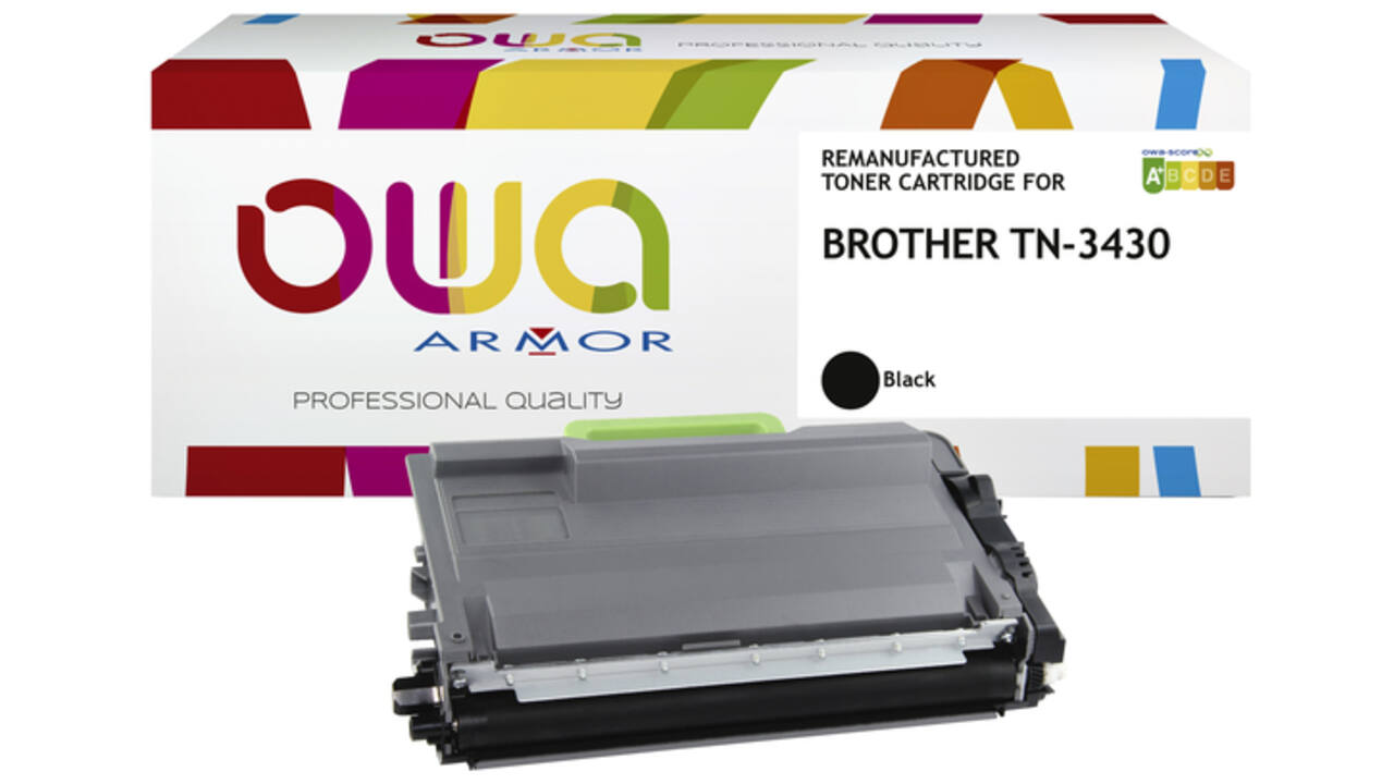 Toner OWA alternatief tbv Brother TN-3430BK zwart