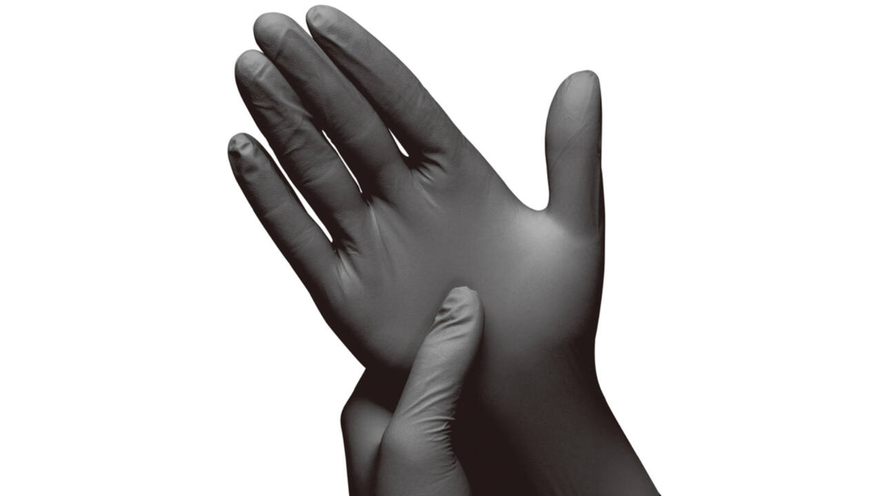 Handschoen Hynex S nitril zwart pak à 100 stuks