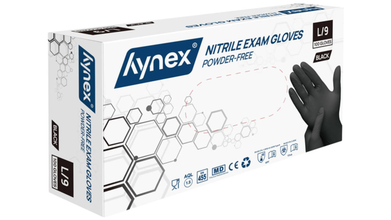 Handschoen Hynex L nitril zwart pak à 100 stuks