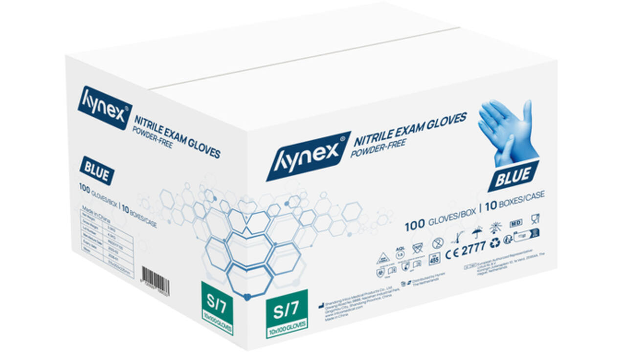 Handschoen Hynex S nitril blauw pak à 100 stuks