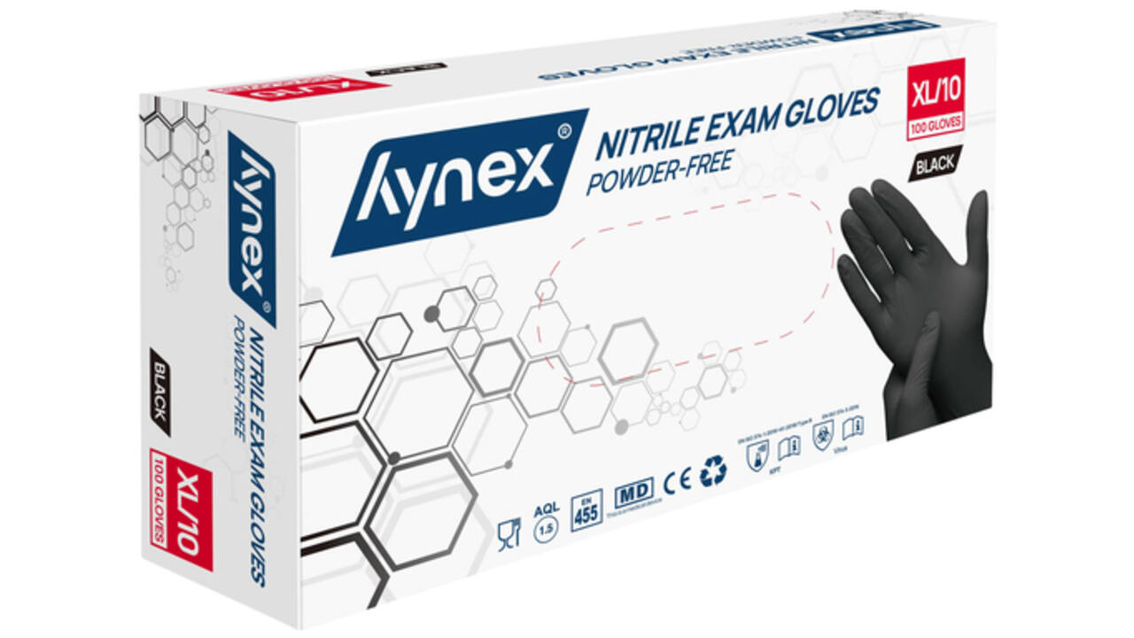 Handschoen Hynex XL nitril zwart pak à 100 stuks