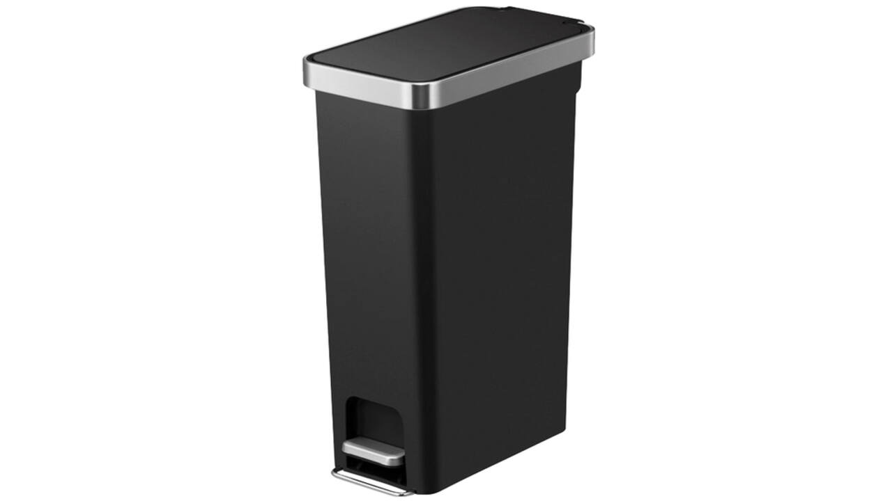 Afvalbak EKO Hana Slim pedaalemmer 40 liter zwart