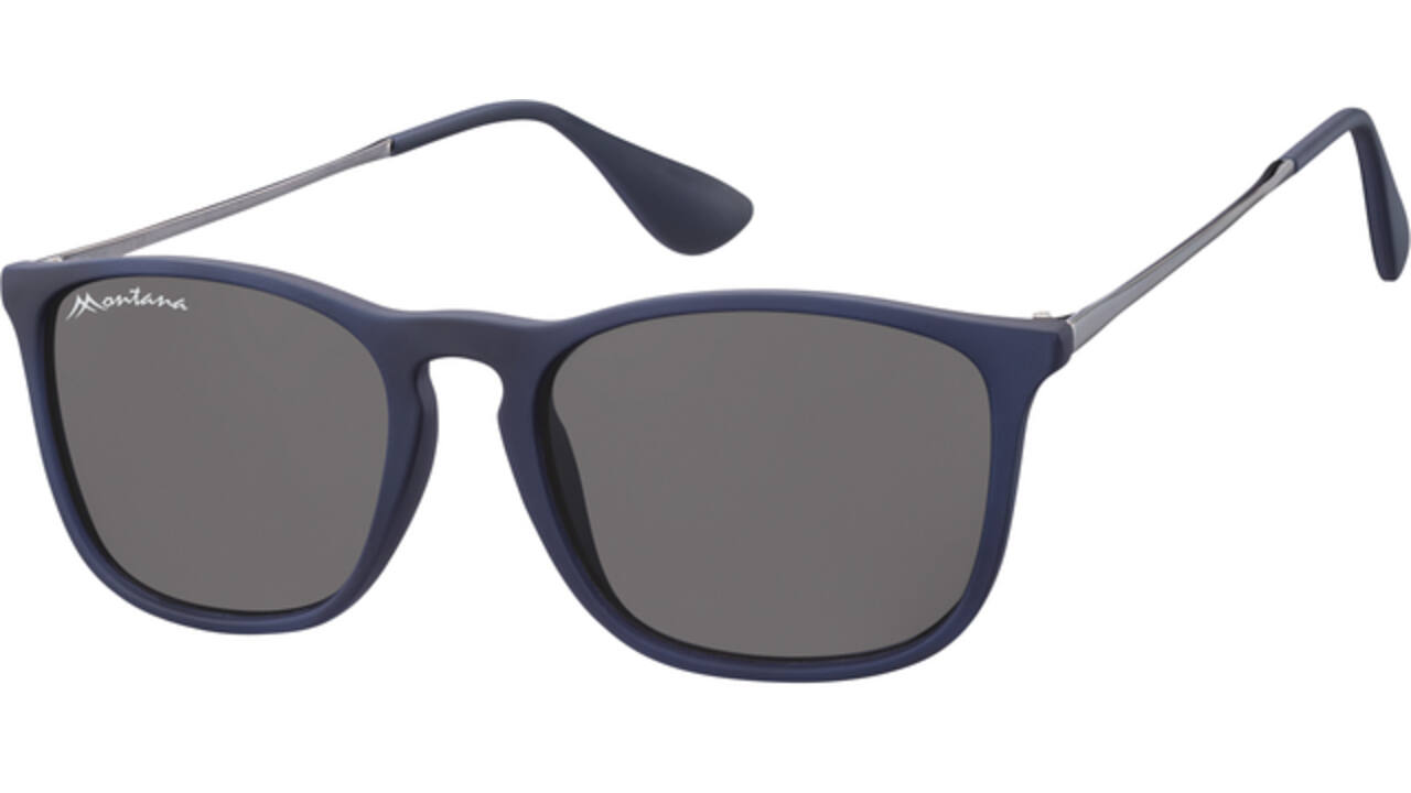 Zonnebril Montana met smoke glas en metalen pootje donkerblauw