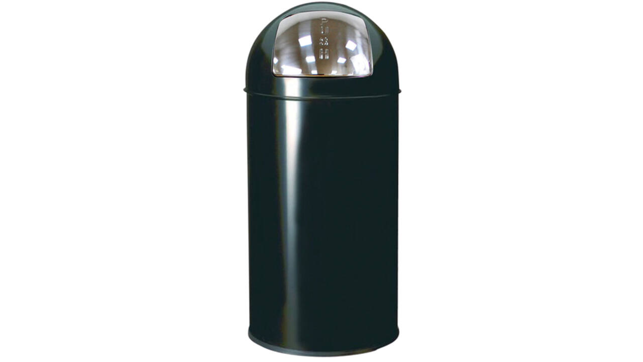 Afvalbak BRASQ Push Bin rond 40 liter zwart