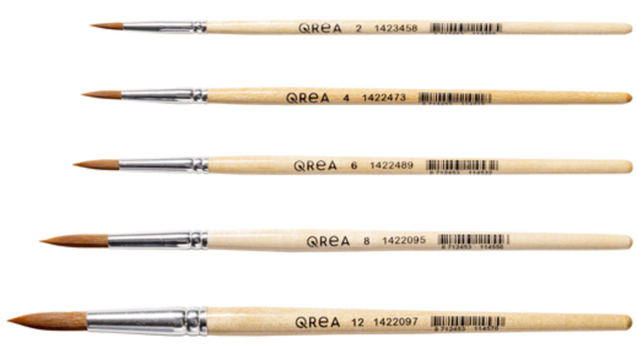 Penseel Qrea synthetisch haar set à 5 breedtes