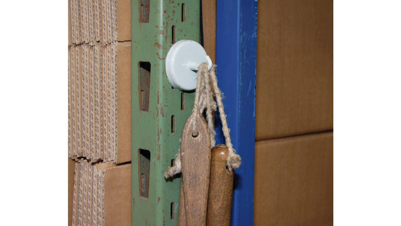 Magneet met haak MAUL 47mm trekkracht 12kg wit
