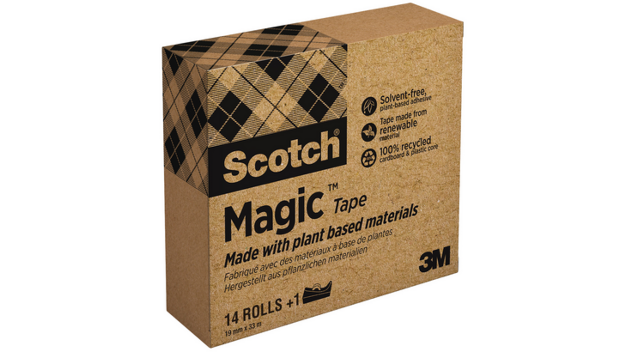 Plakband Scotch Magic 810 19mmx33m transparant 14 rollen + plakbandhouder zwart