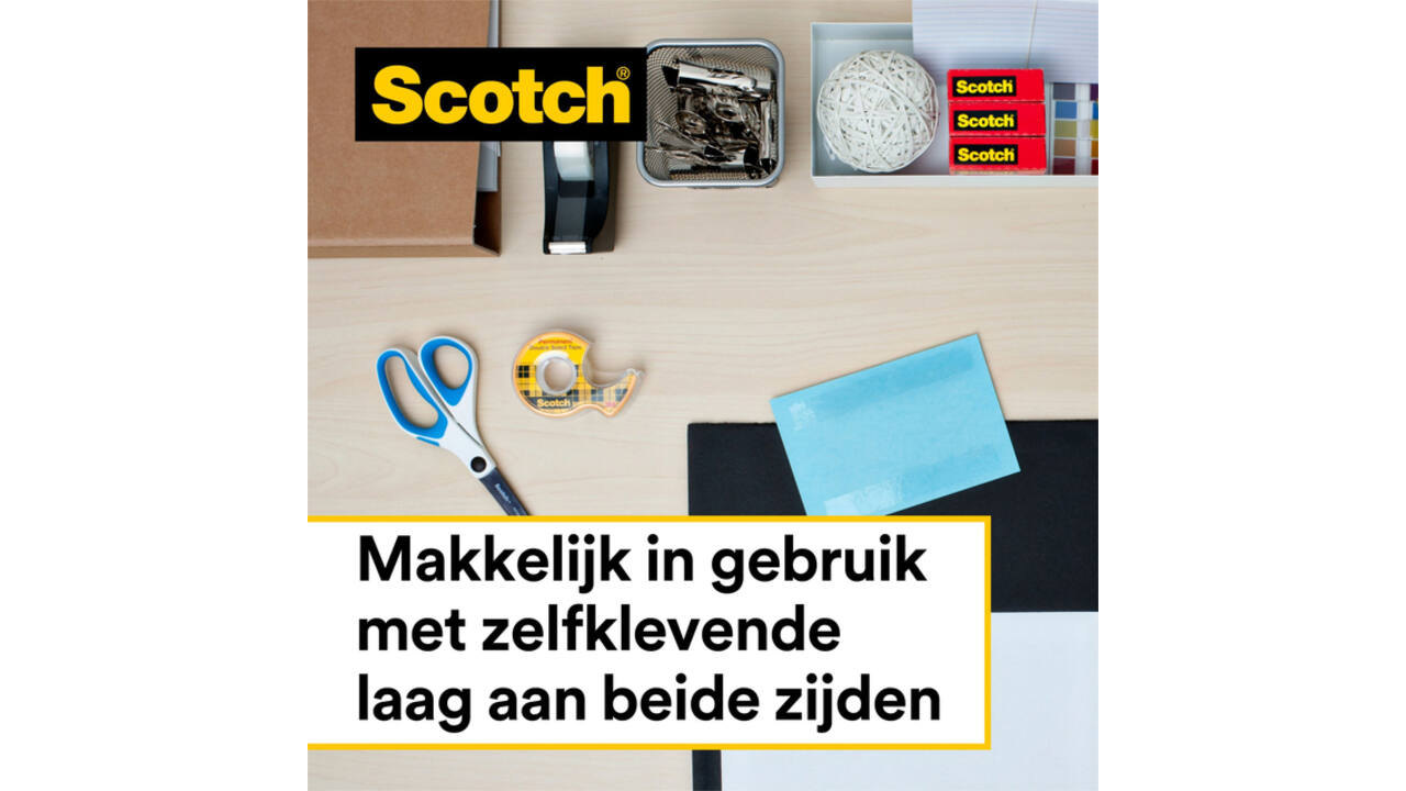 Plakband Scotch Magic 665 19mmx33m dubbelzijdig