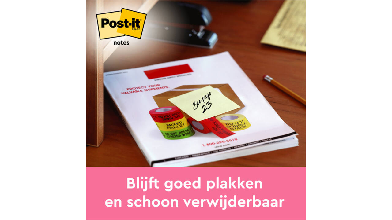 Memoblok 3M Post-it 654 76x76mm geel 16 + 4 gratis