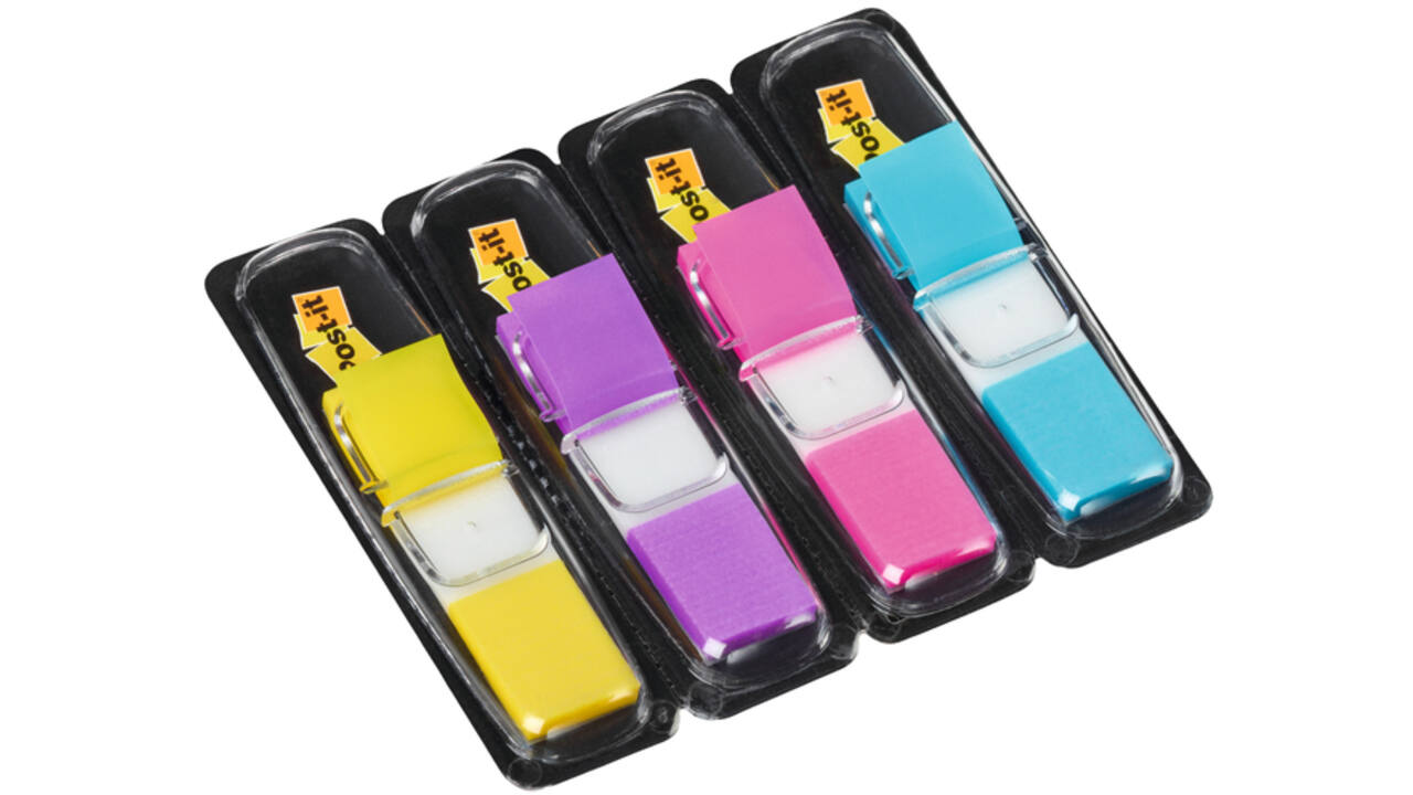 Indextabs 3M Post-it 683 11.9x43.2mm 4 kleuren