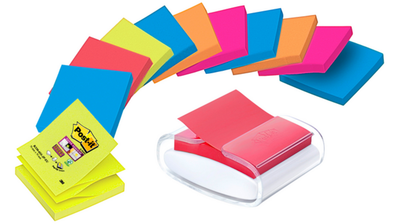 Memoblokdispenser 3M tbv Post-it Z-Note 76x76mm transparant + 12 blok Z-notes