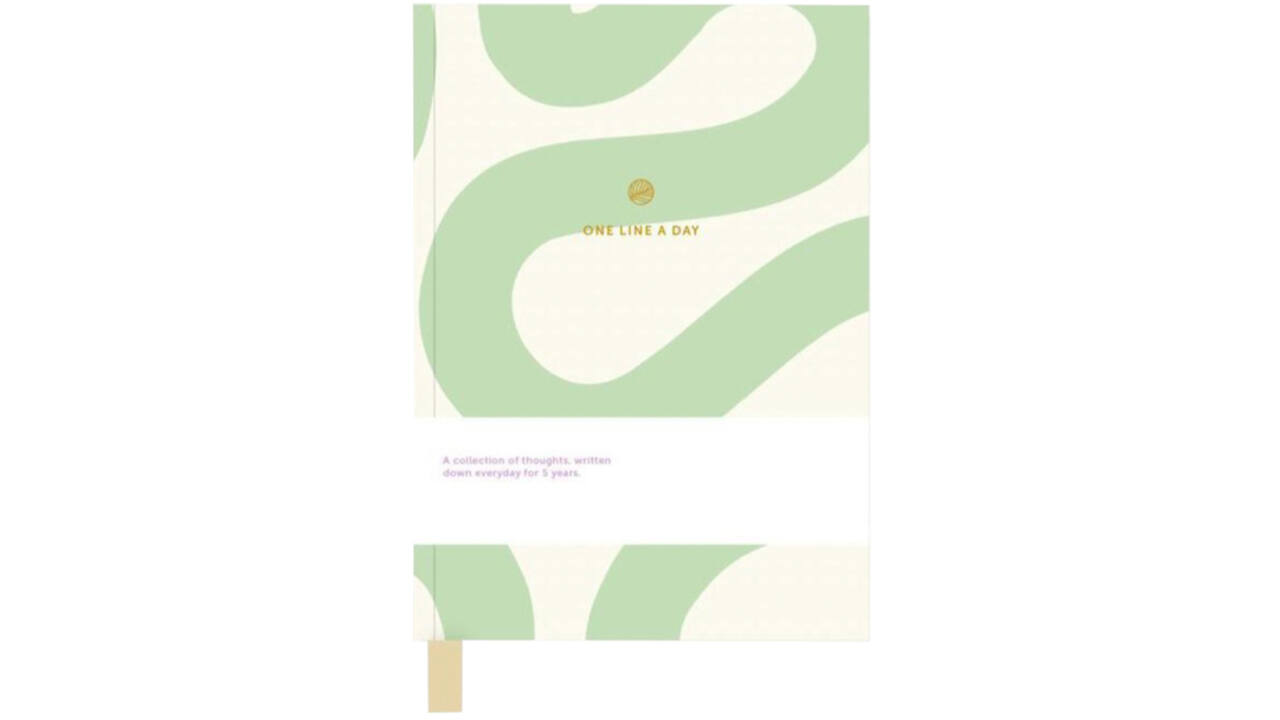 Notitieboek One Line A Day Flow groen/ wit lijn