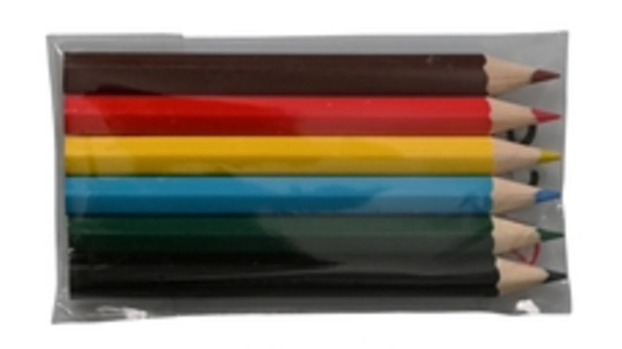 Kleurpotloden kort set a 6 kleuren