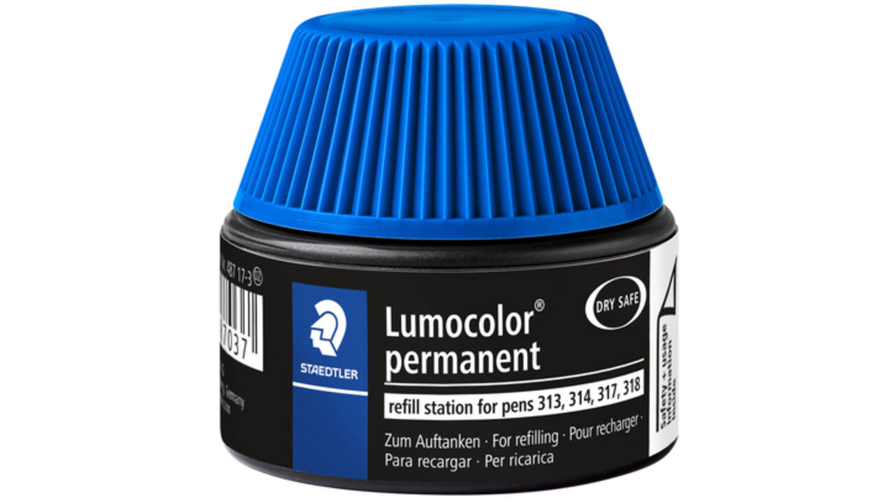 Viltstiftvulling Staedtler Lumocolor permanent 15ml blauw