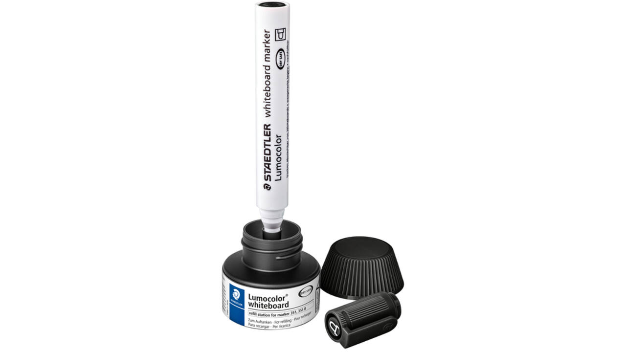 Viltstiftvulling Staedtler Lumocolor whiteboard 30ml zwart