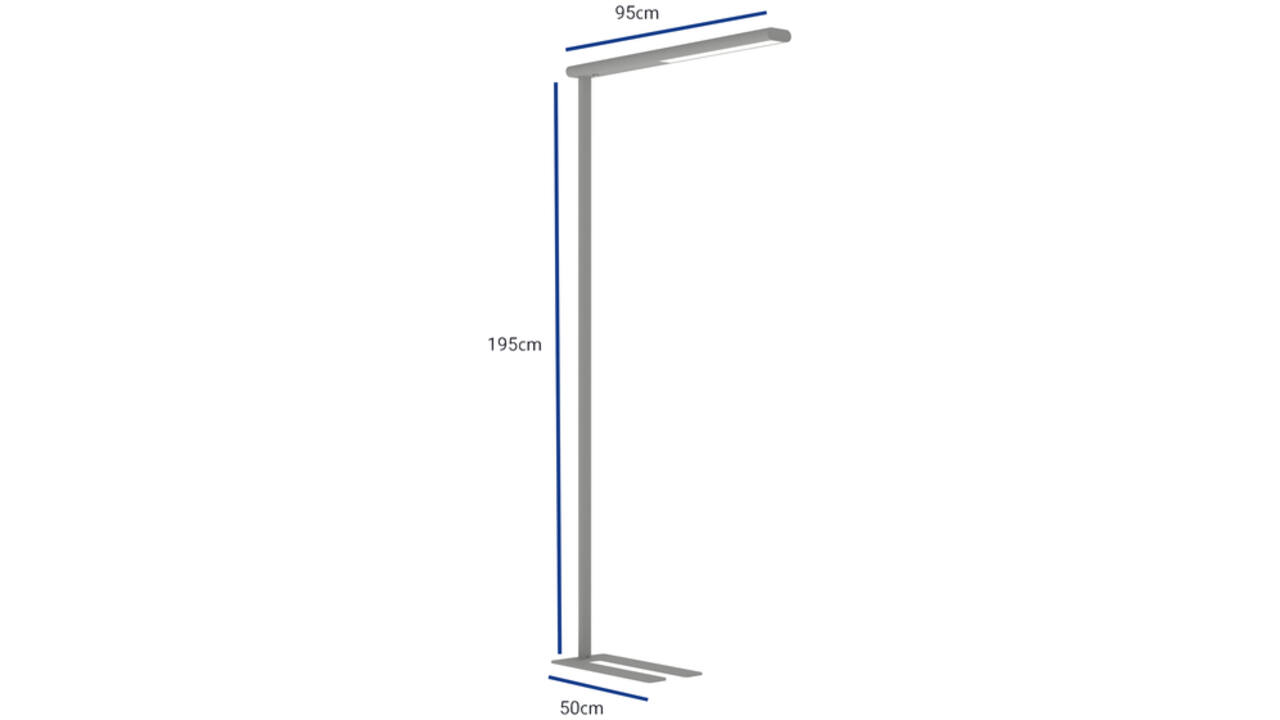Vloerlamp MAUL Jet LED dimbaar hg 195 cm zilver