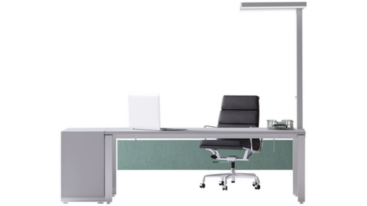 Werkplek tafelklem MAUL Javal LED dimbaar hg 120cm zilver