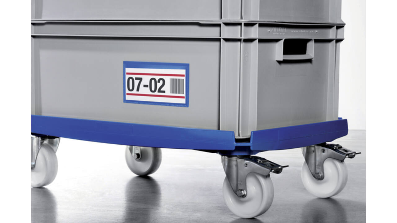 Documenthoes Durable zelfklevend 150x67mm blauw