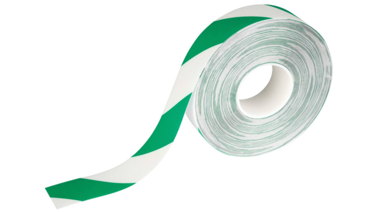 Vloermarkeringstape DURALINE 50mmx30m groen-wit