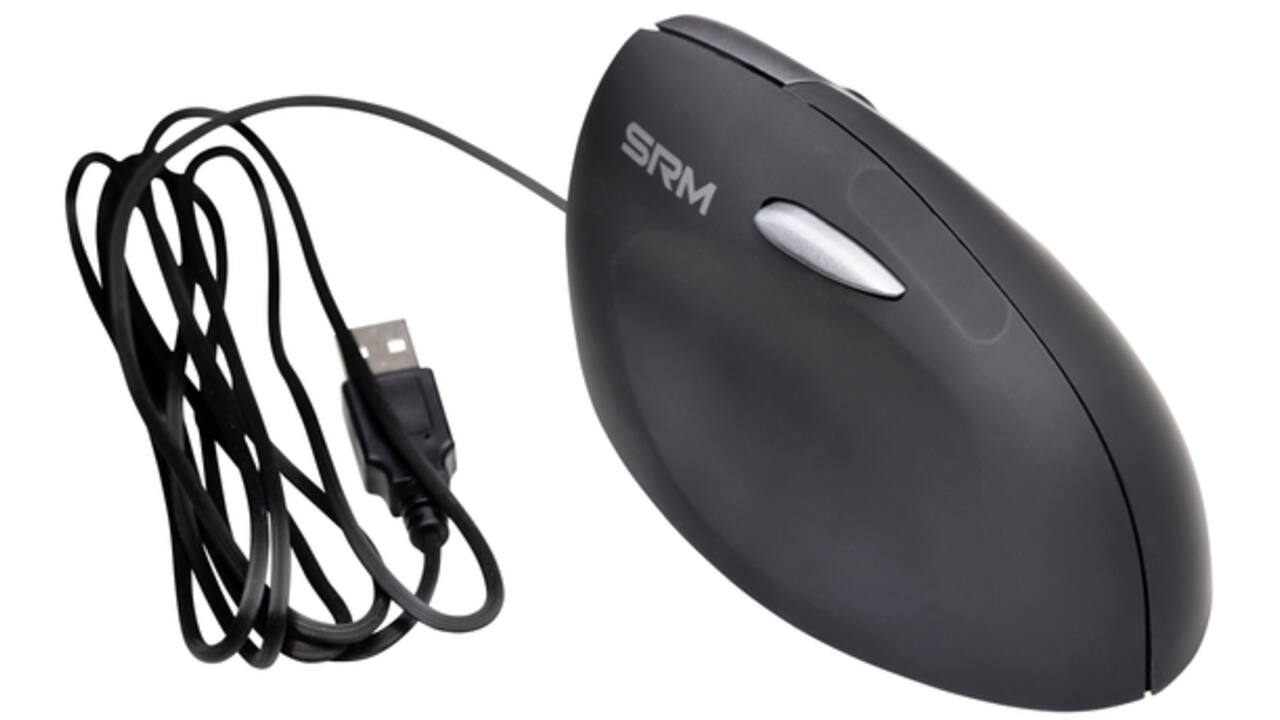Muis Ergofy SRM VS4 rechts draad zilver zwart