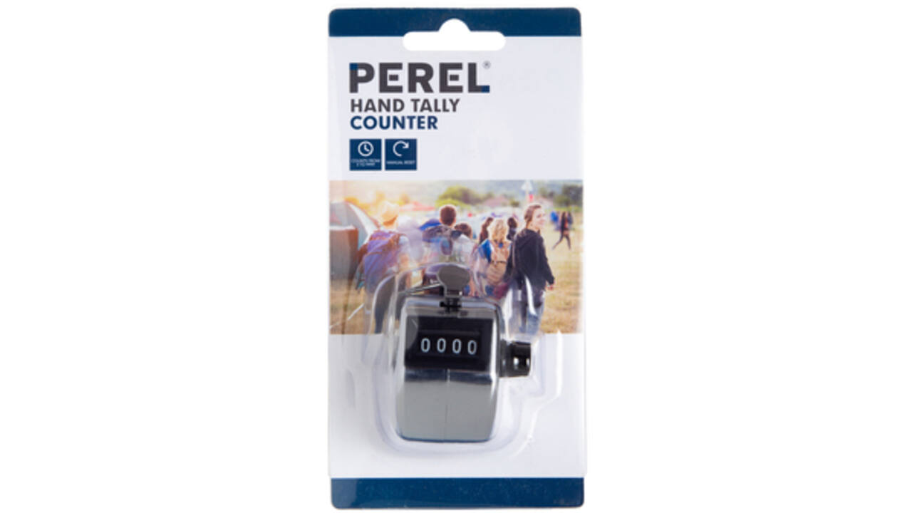 Personenteller Perel met cijfers 0 tot 9999 zilver