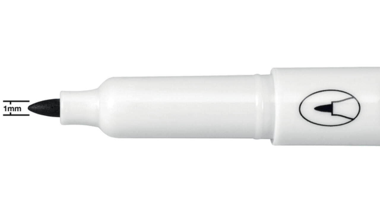 Viltstift Nobo whiteboard Glide fijn zwart 1mm 4stuks